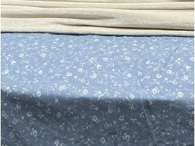 Постільна білизна Ecotton Фланель Євро комплект Квітка на блакитному 250958