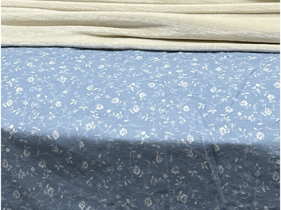 Постельное белье Ecotton Фланель Двуспальный комплект Цветок на голубом 250958