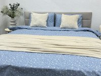 Постельное белье Ecotton Фланель Семейный комплект два пододеяльника Цветок на голубом 250958