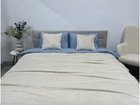 Постельное белье Ecotton Фланель Двуспальный комплект Цветок на голубом 250958