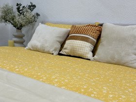Постельное белье Ecotton Фланель Полуторный комплект Цветок на желтом 250951