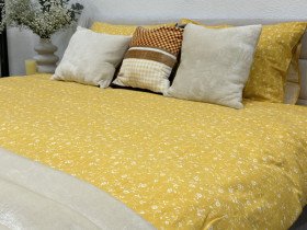 Постільна білизна Ecotton Фланель Євро комплект Квітка на жовтому 250951