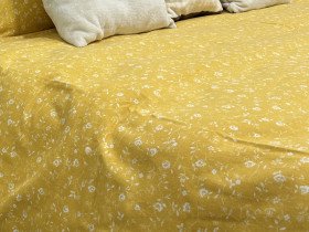 Постільна білизна Ecotton Фланель Євро комплект Квітка на жовтому 250951