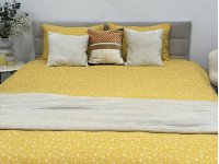 Постельное белье Ecotton Фланель Двуспальный комплект Цветок на желтом 250951