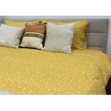 Постельное белье Ecotton Фланель Семейный комплект два пододеяльника Цветок на желтом 250951