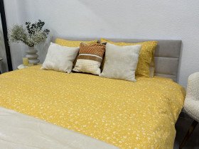 Постельное белье Ecotton Фланель Евро комплект Цветок на желтом 250951