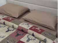 Постельное белье Ecotton Фланель Евро комплект Олени на красном 29345/2
