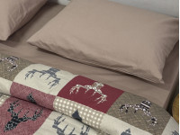 Постельное белье Ecotton Фланель Евро комплект Олени на красном 29345/2