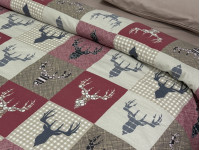 Постельное белье Ecotton Фланель Полуторный комплект Олени на красном 29345/2