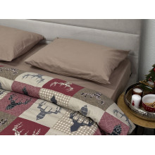 Постельное белье Ecotton Фланель Полуторный комплект Олени на красном 29345/2