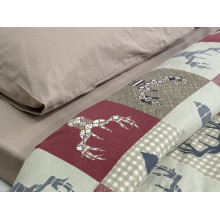 Постельное белье Ecotton Фланель Полуторный комплект Олени на красном 29345/2