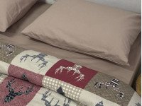 Постельное белье Ecotton Фланель Евро комплект Олени на красном 29345/2
