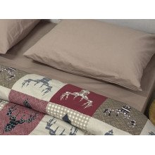 Постельное белье Ecotton Фланель Евро комплект Олени на красном 29345/2