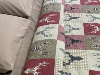 Постільна білизна Ecotton Фланель Двоспальний комплект Олені на червоному 29345/2