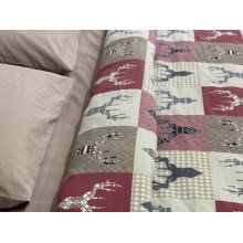 Постільна білизна Ecotton Фланель Двоспальний комплект Олені на червоному 29345/2