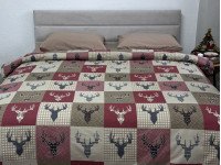 Постільна білизна Ecotton Фланель Сімейний комплект дві підковдри Олені на червоному 29345/2