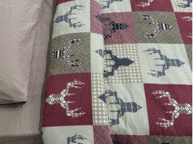 Постільна білизна Ecotton Фланель Полуторний комплект Олені на червоному 29345/2