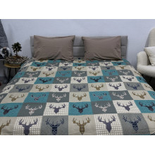 Постельное белье Ecotton Фланель Полуторный комплект Олени на зеленом 29345/3