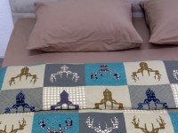 Постельное белье Ecotton Фланель Евро комплект Олени на зеленом 29345/3