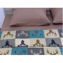 Постільна білизна Ecotton Фланель Євро комплект Олені на зеленому 29345/3