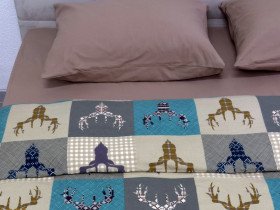 Постільна білизна Ecotton Фланель Двоспальний комплект Олені на зеленому 29345/3