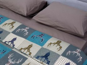 Постільна білизна Ecotton Фланель Євро комплект Олені на зеленому 29345/3
