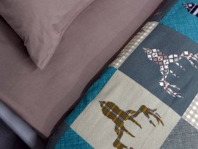 Постільна білизна Ecotton Фланель Євро комплект Олені на зеленому 29345/3