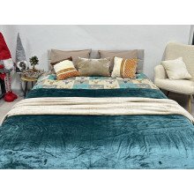 Постільна білизна Ecotton Фланель Євро комплект Олені на зеленому 29345/3
