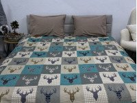 Постільна білизна Ecotton Фланель Двоспальний комплект Олені на зеленому 29345/3
