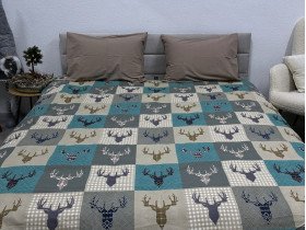 Постільна білизна Ecotton Фланель Двоспальний комплект Олені на зеленому 29345/3