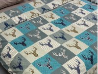 Постельное белье Ecotton Фланель Полуторный комплект Олени на зеленом 29345/3
