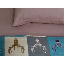 Постельное белье Ecotton Фланель Семейный комплект два пододеяльника Олени на зеленом 29345/3