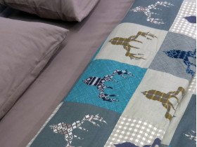 Постільна білизна Ecotton Фланель Двоспальний комплект Олені на зеленому 29345/3