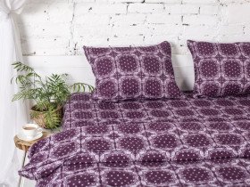 Постельное белье Ecotton Фланель Двуспальный комплект Dark Plum 40-1045