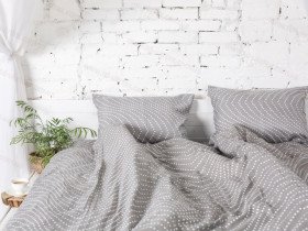 Постельное белье Ecotton Фланель Евро комплект Серый 30-0508