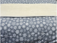 Постельное белье Ecotton Фланель Двуспальный комплект Снежинка на сером 15501