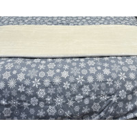 Постільна білизна Ecotton Фланель Сімейний комплект дві підковдри Сніжинка на сірому 15501