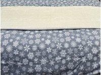Постільна білизна Ecotton Фланель Двоспальний комплект Сніжинка на сірому 15501