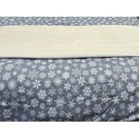 Постельное белье Ecotton Фланель Семейный комплект два пододеяльника Снежинка на сером 15501
