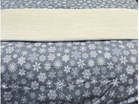 Постельное белье Ecotton Фланель Семейный комплект два пододеяльника Снежинка на сером 15501