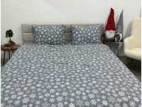 Постельное белье Ecotton Фланель Семейный комплект два пододеяльника Снежинка на сером 15501