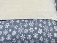 Постельное белье Ecotton Фланель Семейный комплект два пододеяльника Снежинка на сером 15501