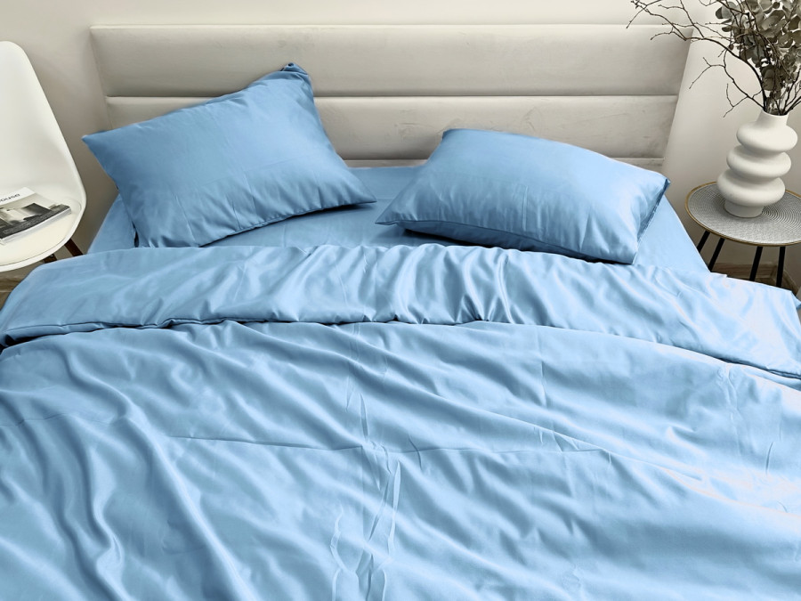 Ecotton bed linen Polysatin One-and-a-half set Blue
