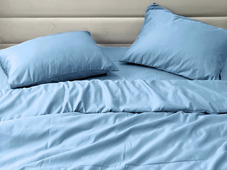 Ecotton bed linen Polysatin One-and-a-half set Blue