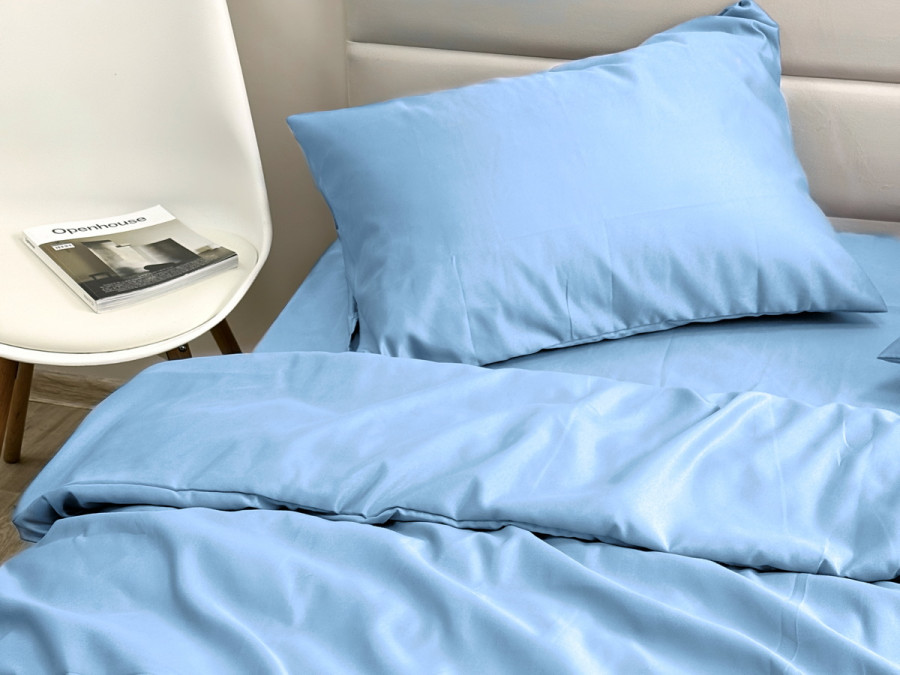 Ecotton bed linen Polysatin One-and-a-half set Blue