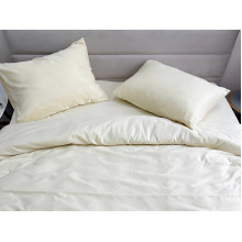 Ecotton Polysatin Double Bedding Set Cream Yellow
