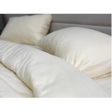 Ecotton Polysatin Double Bedding Set Cream Yellow