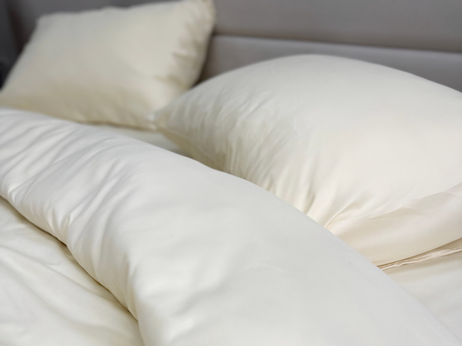 Ecotton Polysatin Double Bedding Set Cream Yellow
