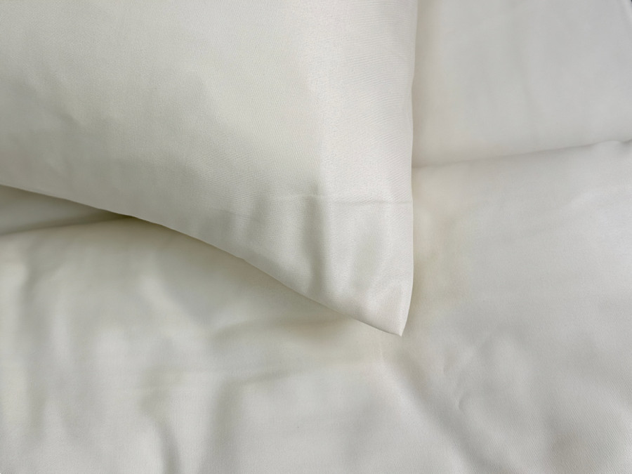 Ecotton Polysatin Double Bedding Set Cream Yellow