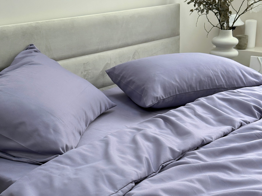 Ecotton bed linen Polysatin One-and-a-half set Dark purple